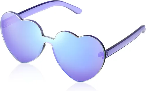 Vista 12 de Maxdot Heart Shaped Sunglasses for Women Transparente