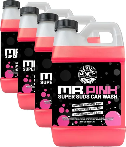 Vista 13 de Jabón de limpieza para automóvil de Chemical Guys, Mr. Pink, 16 oz Lifts road grime with a slick, high-gloss formula that rinses clean, gentle on