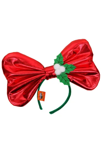 Vista 3 de Diadema de Disfraz con Lazo Gigante de Navidad Multicolor