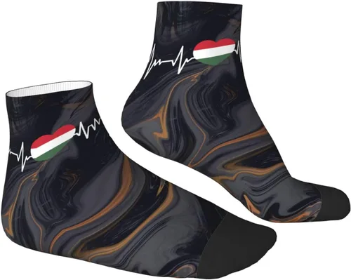 Vista 3 de GDJF Hungarian Heartbeat I Love Hungary Heart Flag Ankle Socks Winter Low Cut Sports Warm Breathable Comfort Casual Socks For Mens And Womens