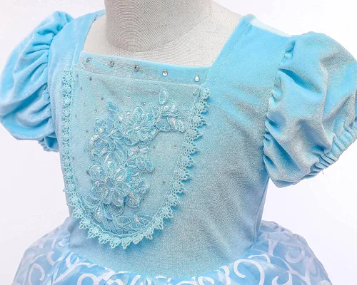 Vista 5 de Disfraz de princesa para niñas, disfraz de Halloween para fiesta de cumpleaños con diadema y accesorios para gargantillas
