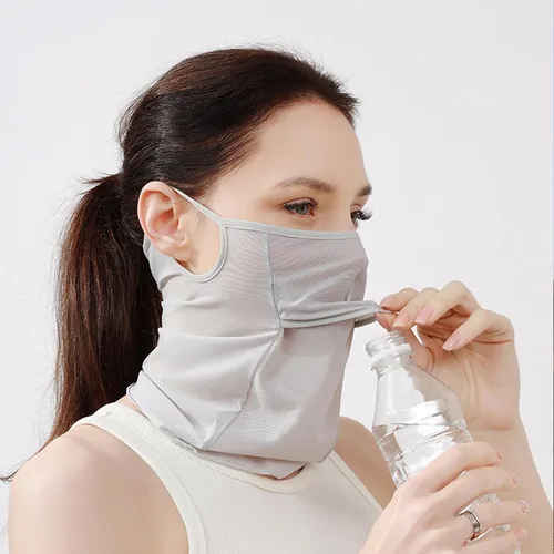 Vista 5 de Máscara facial con protección UV para el cuello, pasamontañas, bandana para mujer, máscara de golf