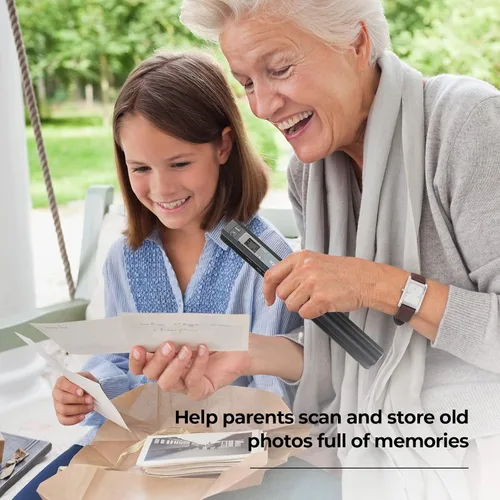 Vista 9 de Escáner portátil MUNBYN, escáner de fotos para documentos A4, imágenes, páginas y textos en 900 DPI, escaneo plano, incluye tarjeta SD de 16G
