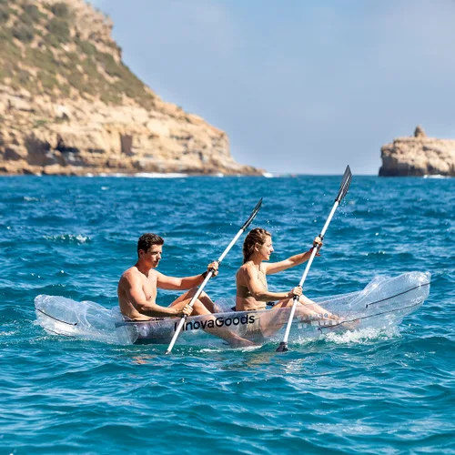 Vista 3 de Kayak Hinchable Transparente con Accesorios Paros InnovaGoods 312 cm 2 plazas