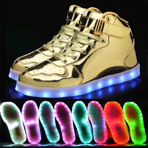Vista 2 de Wooowyet Zapatos con luz LED para niños y niñas, para Halloween, Navidad