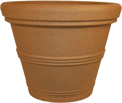 Vista 7 de Tusco Products RR135BK Classic - Maceta de jardín con borde enrollado, 13.5 pulgadas, color negro