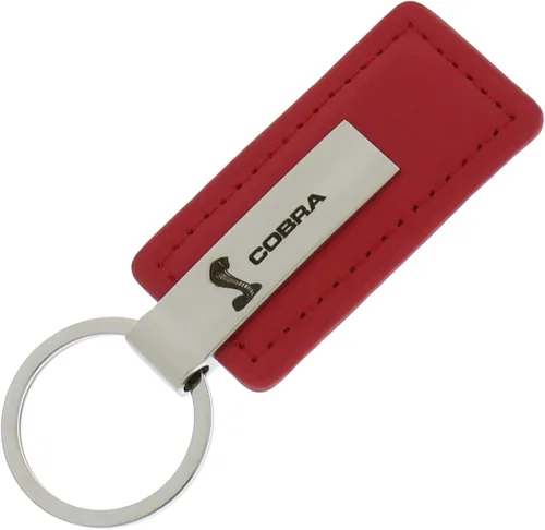 Vista 2 de Au-TOMOTIVE GOLD Llavero de cuero rectangular para Ford Cobra (rojo), Rojo