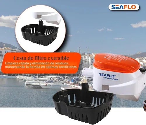 Vista 9 de SEAFLO Bomba de sentina automática serie 06 – 12 V CC, 750 GPH, interruptor de flotador integrado, totalmente sumergible, construcción duradera
