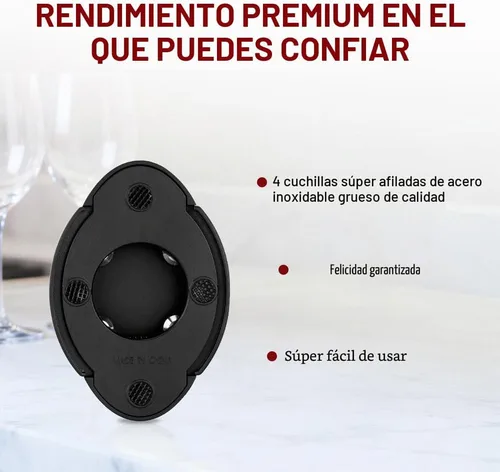 Vista 6 de Forge Sacacorchos de palanca vertical compacta de calidad con cortador de papel de aluminio. 3 segundos para abrir una botella de vino. Negro.