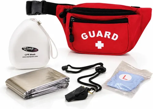 Vista 3 de Kemp USA Riñonera con Lifeguard Essentials Supply Pack, Negro -, Riñonera