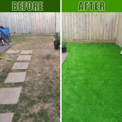 Vista 8 de FREADEM Césped artificial para perros mascotas de 10 x 11 pies, césped artificial con agujeros de drenaje, tapete de césped sintético