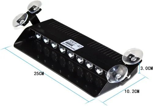 Vista 2 de 9 Luz LED Wecade® estroboscópica de 9 W de advertencia para camioneta, se coloca en el limpiaparabrisas. Luz con 16 patrones superbrillantes