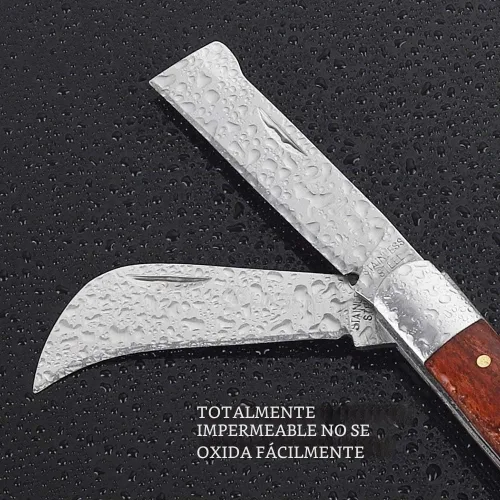 Vista 4 de Linsen-outdoors - Cuchillo de injerto para plantas, cuchillo de podar y brotar de doble hoja de 2.5 pulgadas, cuchillo de jardín plegable de acero