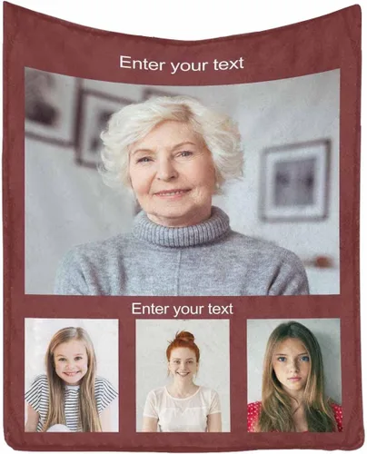Vista 17 de InterestPrint Regalos personalizados para mamá, manta personalizada con fotos y fotos familiares, regalos de cumpleaños para el día de la madre