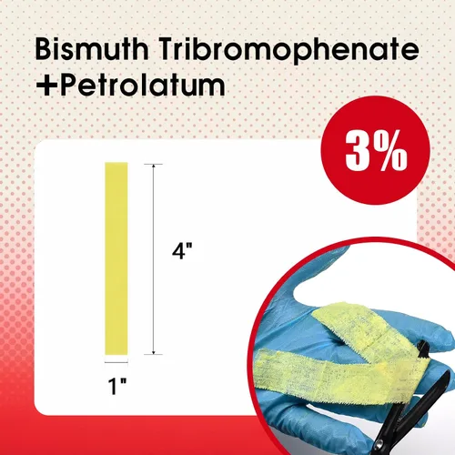 Vista 2 de Xeroform Apósito de Petrolato 1"x8", 52 piezas de gasa no adherente para heridas de baja exudación, almohadillas de gasa de malla fina