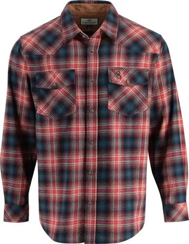 Vista 16 de Legendary Whitetails Camisa de franela para hombre, tipo vaquera, con botones, de algodón cepillado negro espiga