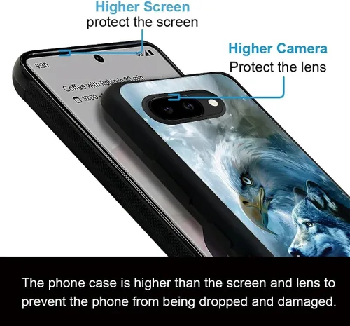 Vista 1027 de Compatible con Google Pixel 4A 5G Mobile Case Creative Acrylic Panel trasero Silicona Protección Grip especialmente diseñado para Google Pixel 4A 5G