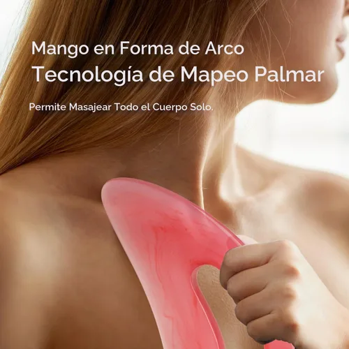 Vista 3 de Scienlodic Gua Sha - Herramienta de masaje con mango (resina), herramienta de raspado Guasha más grande para masaje de espalda, cuello, cara