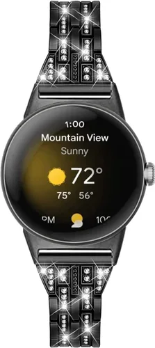 Vista 3 de FitTurn - Correa compatible con Google Pixel Watch 5, 4, 3, 1.61 pulgadas, reloj 2 1, correa de metal con diamantes brillantes para mujer, correa