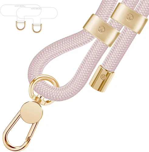 Vista 11 de UKON Cordón para teléfono celular, cordón bandolera y correa de muñeca, hebilla de metal premium con dijes para teléfono con 2 parches de correa