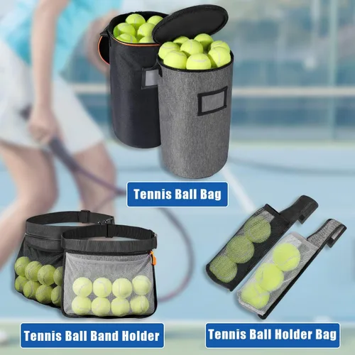 Vista 7 de Cesta portátil para pelotas de tenis para entrenamiento, transporte y almacenamiento