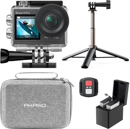 Vista 11 de AKASO Brave 4 Pro Action Camera 4K con tarjeta MicroSD U3 de 64 GB