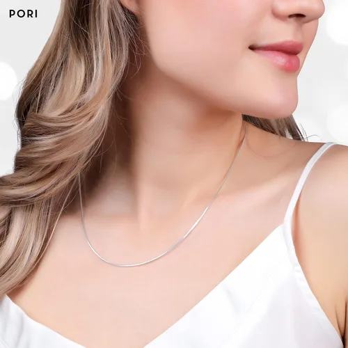 Vista 6 de PORI JEWELERS Cadena de serpiente italiana mágica de plata de ley 925 de 0.039 pulgadas, 8 caras, para mujer, fabricada en Italia
