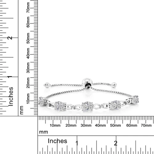Vista 129 de Gem Stone King Pulsera de tenis de diamantes cultivados en laboratorio con piedra natal de 3-6 quilates para mujer, plata de ley 925, ovalada