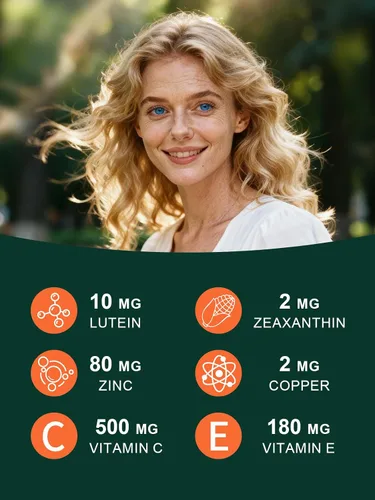 Vista 2 de AREDS 2 Vitaminas para los ojos - Luteína Zeaxantina Complejo - 120Cápsulas