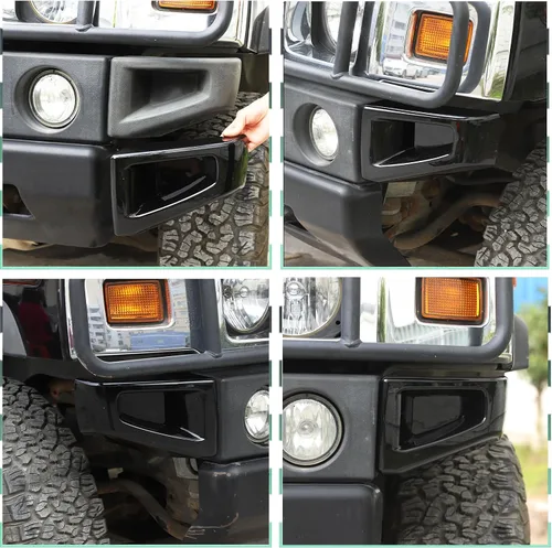 Vista 4 de PIUGILH Cubierta de esquina de bisel de parachoques delantero compatible con Hummer H2 SUV SUT 2003-2009, biseles de esquina de parachoques