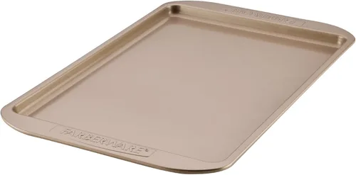 Vista 17 de Farberware Juego de utensilios para hornear antiadherentes, juego de bandejas para galletas de 3 piezas, color gris