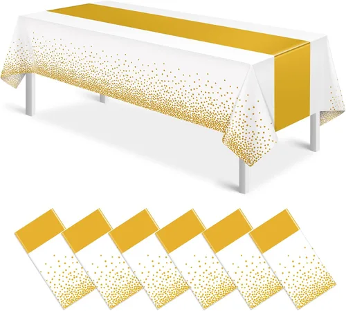 Vista 42 de MASHAN 1 mantel negro y azul para decoración de fiesta, mantel de plástico negro impreso azul, funda rectangular desechable para cumpleaños, boda