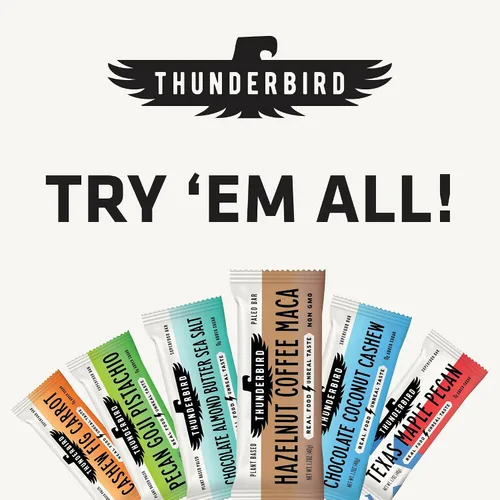 Vista 4 de Thunderbird Bars - Bocadillo energético, sin gluten con proteínas, comida real saludable, paleo vegano sin OMG, sin azúcar añadido, sabor a anacardo