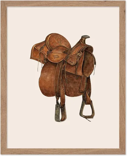 Vista 38 de Poster Master Póster vintage de cuero para silla de montar, estampado retro de vaquero, arte de silla de montar, diseño occidental, impresión