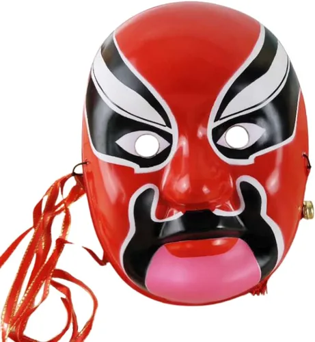 Vista 6 de Máscara de la ópera de Beijing, máscara de cosplay, disfraz de Halloween, accesorios para fiestas
