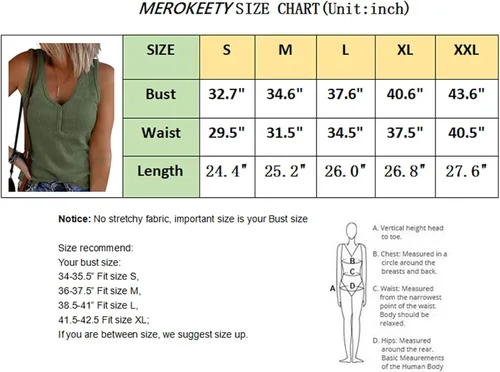 Vista 6 de MEROKEETY Camiseta sin mangas con cuello en V para mujer sin mangas acanalada con botones informal Henley