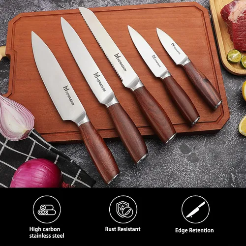 Vista 100 de Cuchillo de chef de 6 pulgadas, cuchillos de cocina, deshuesado de acero inoxidable alemán de alto carbono, cuchillo profesional para carne, aves