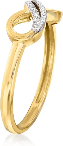 Vista 3 de Ross-Simons 14kt Yellow Gold Infinity Symbol Ring With Diamond Accents