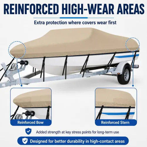 Vista 6 de Anglink - Funda impermeable para barcos, resistente 600D de poliéster Oxford, profesional, para bajos, para embarcaciones, duradera y a prueba