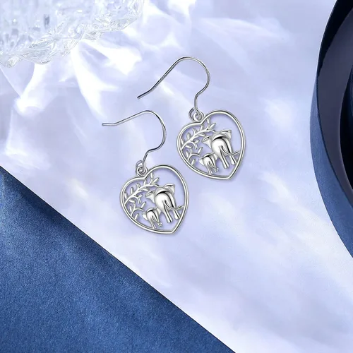 Vista 3 de AEONSLOVE Regalos de elefante para mujer, aretes de elefante de plata de ley 925, joyería de elefante, regalo de elefantes para mujeres, madres