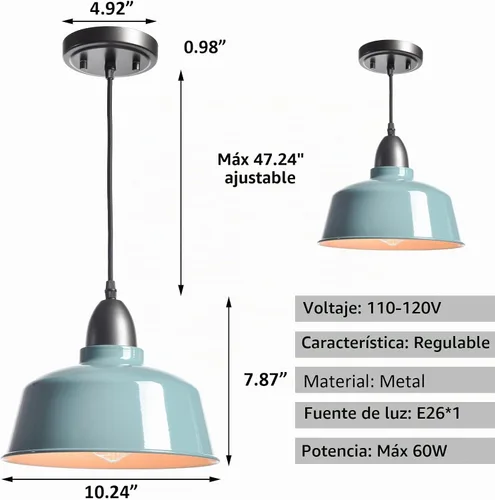 Vista 6 de Luces Colgantes Azules de Granja Moderna para Isla de Cocina Macarons Cúpula Lámpara Colgante para Hogar Bar Encimera Cantina Comedor Dormitorio