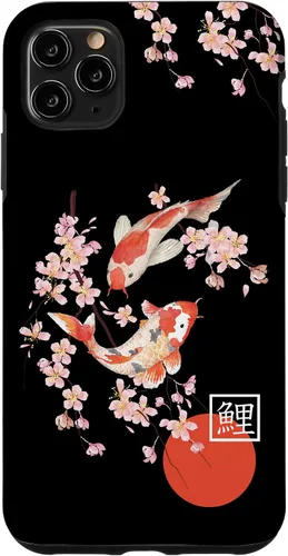 Vista 13 de Cherry Blossom Koi Carp Fish Japanese Sakura Graphic Art Case for iPhone 17