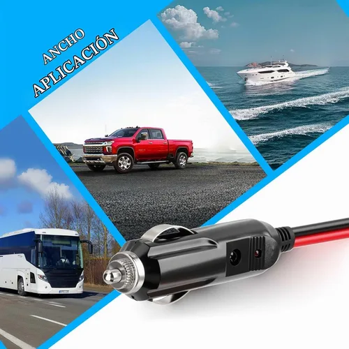 Vista 6 de ELFCULB Male to Male Cigarette Lighter Cable 14AWG 5FT 12V macho a macho