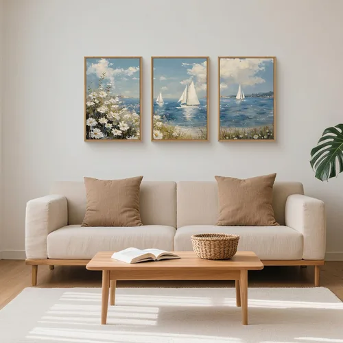 Vista 155 de FWIEXA Juego de Arte de Lienzo Bohemio Enmarcado para Pared, Cuadros Botánicos Verde Salvia Decoración de Pared, Impresiones de Arte de Plantas