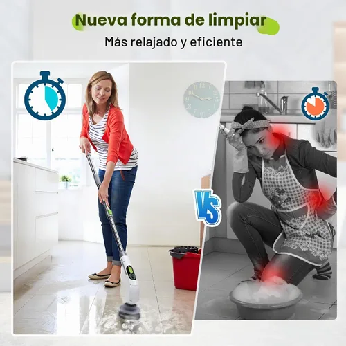 Vista 4 de WORKPRO Limpiador giratorio inalámbrico de 8 V, 8 cabezales de cepillo