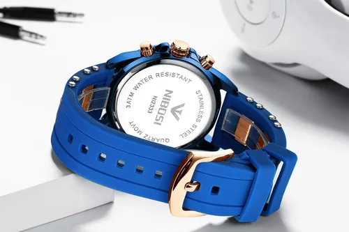 Vista 6 de NIBOSI Reloj de pulsera de cuarzo impermeable para hombre, Cronógrafo