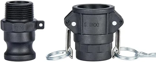 Vista 2 de 2 piezas Accesorios de Polipropileno Camlock (1" parte D Acoplador Hembra x Rosca Hembra) Accesorios de Manguera Cam and Groove + 2 piezas