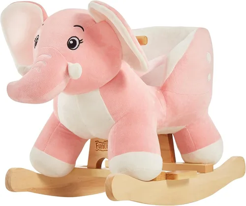 Vista 16 de FUNLIO Caballo mecedor de unicornio para bebé, caballo mecedor de unicornio de hadas arco iris para niños pequeños de 6 meses a 3 años, balancín