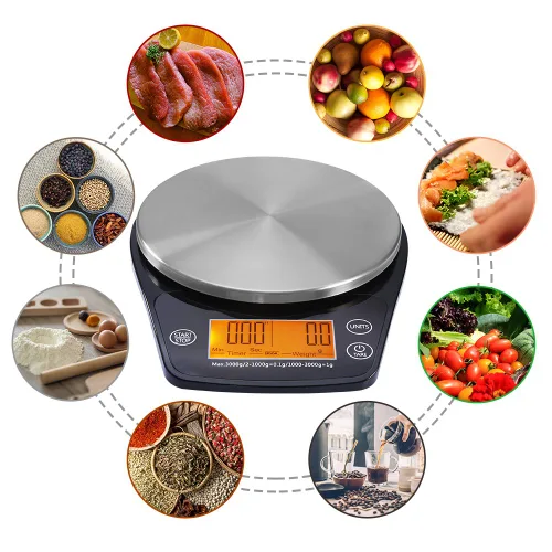Vista 7 de ERAVSOW - Báscula de café con temporizador, básculas digitales de café de goteo manual, báscula precisa de 3 kg/0,1 g para café expreso y café por