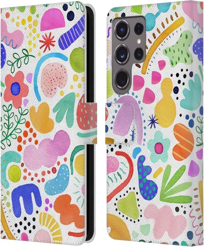 Vista 103 de Head Case Designs Officially Licensed Ninola Brushstrokes Black Summer Patterns Leather Wallet Case Compatible with Samsung Galaxy A07 4G